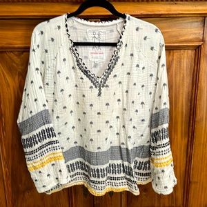 Johnny Was large cotton gauze top